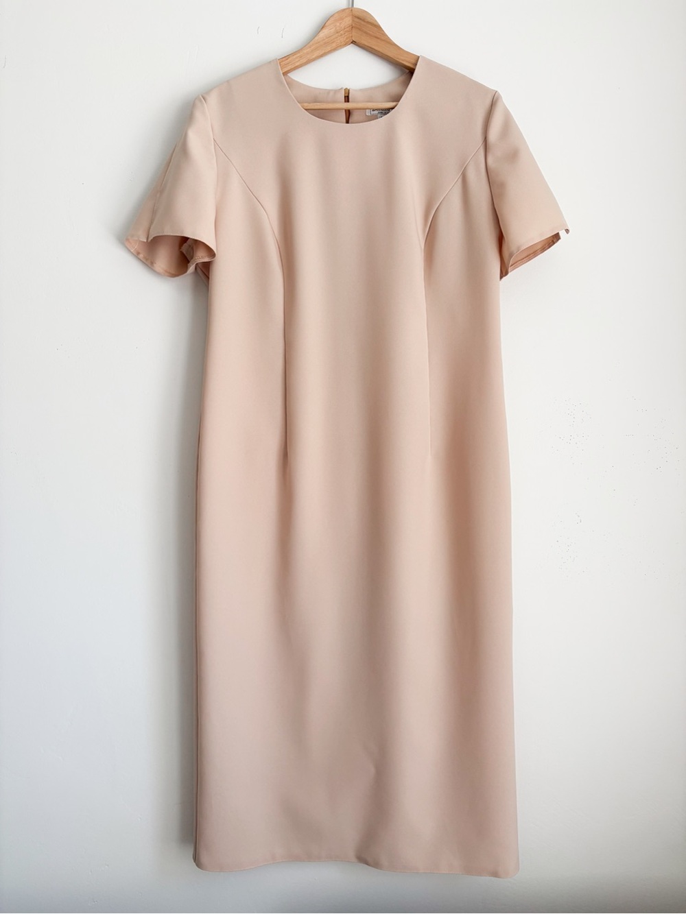 Vintage AGMIR Cream Midi Dress - Handcrafted in Poland - Size US L